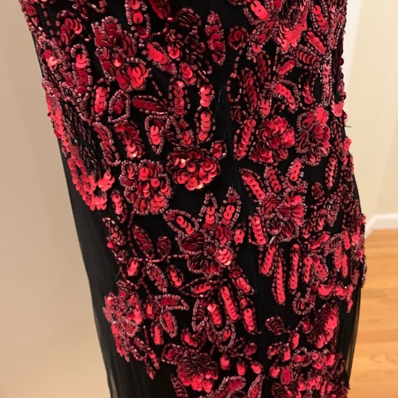 Aidan Mattox cocktail red and black sequins - Picture 12 of 14